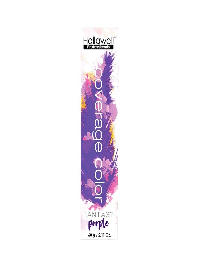 HELLAWELL PROFESSIONALS Hellawell Professional Hair Dye. Coverage Color Fantasy - Semi-permanent oxidation coloring cream. Purple 2.11oz. - Image 2